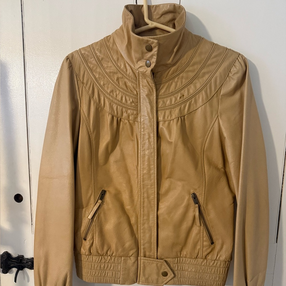 Anthropologie Camel Bomber Jacket